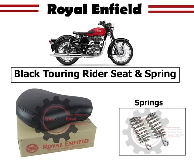 Royal Enfield Old Classic 350/500cc UCE'' Black ''Touring Rider Seat'' & ''Spring''
