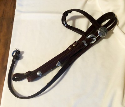 Circle Y Copper Square Turq Concho 5//8in Headstall