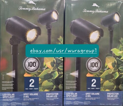 TOMMY BAHAMA SOLAR LED SPOT LIGHT 100 LUMEN 2 PACK