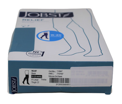 BSN 114047 Jobst Relief 15 - 20 mmHg Petite Closed Toe Black XL - 1 PR/BX