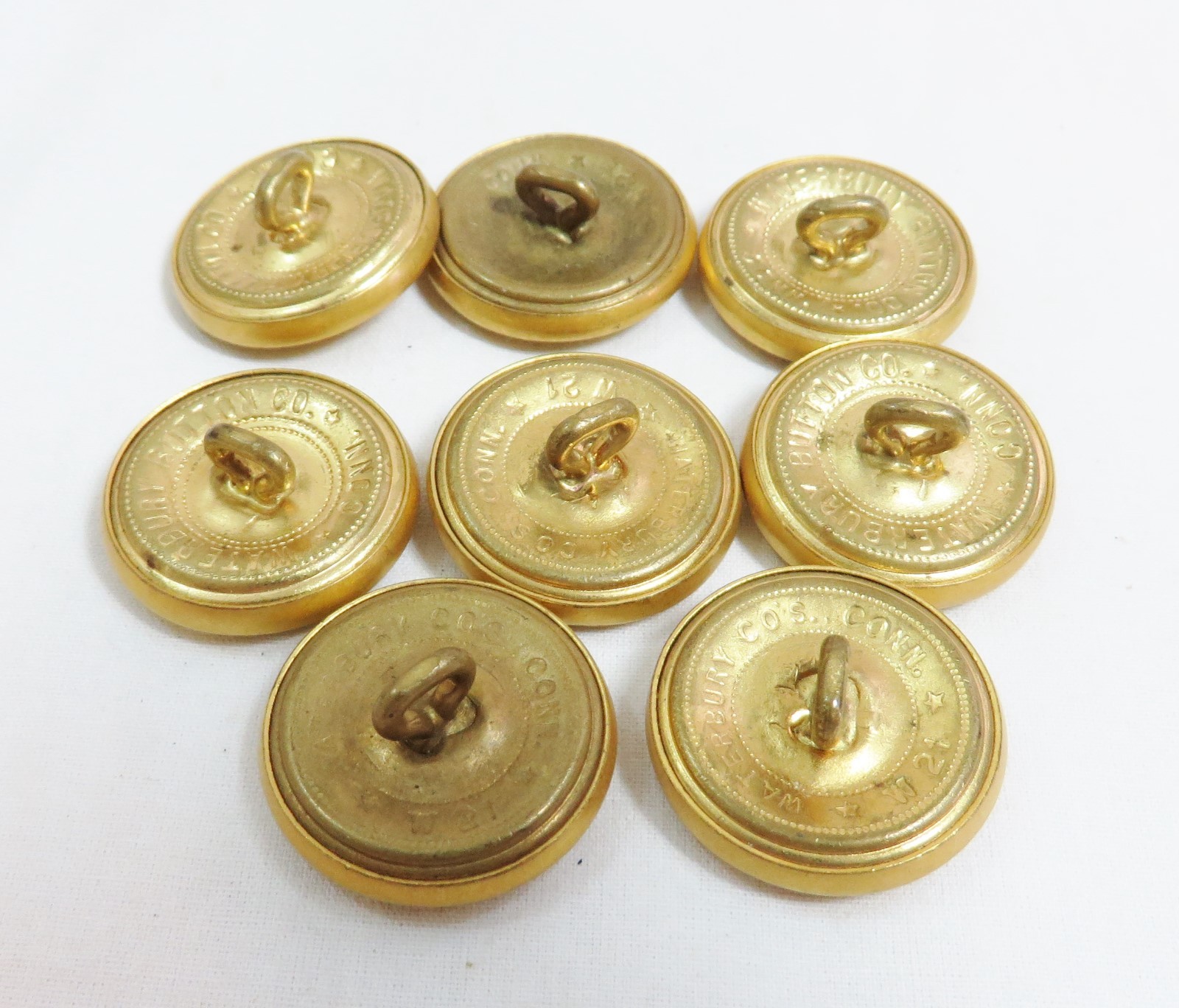 VINTAGE LOT EAGLE BUTTONS GOLD TONE METAL SHANK LOT 8