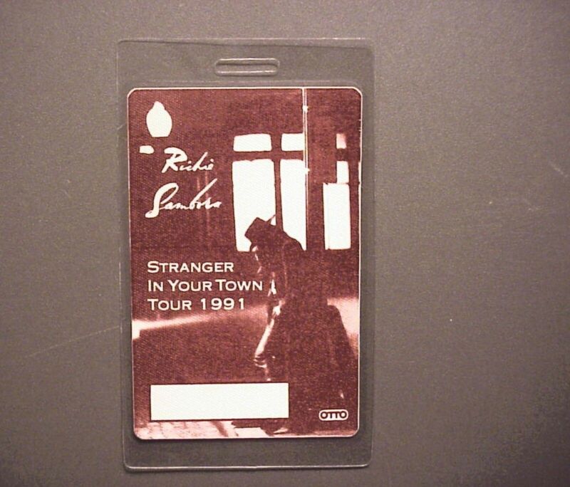 Richie Sambora backstage pass laminated pass Stranger In Town 1991 Bon Jovi