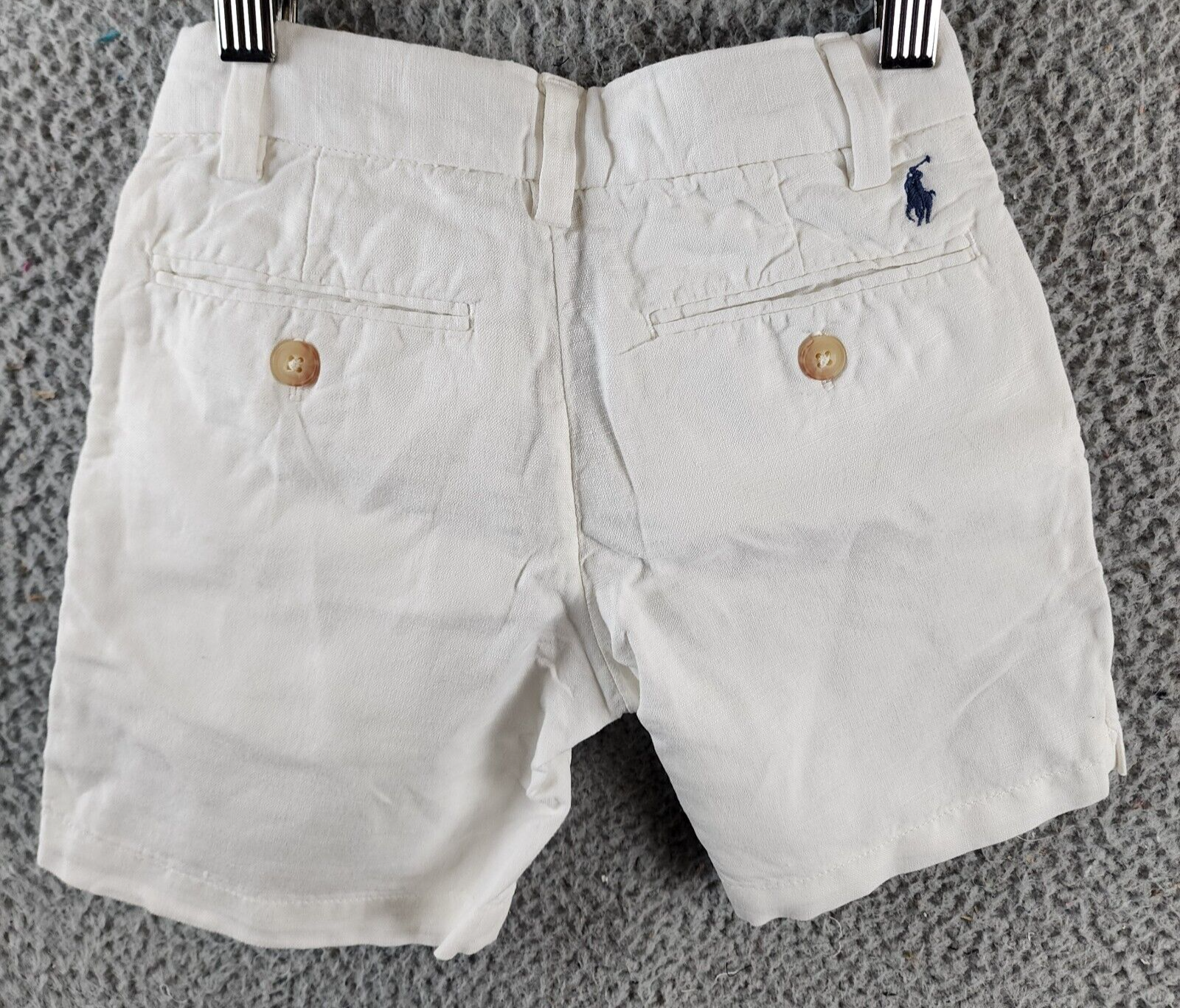 Polo Ralph Lauren Straight Fit Linen Blend Shorts Boys 4 Deckwash White Pockets - Picture 12 of 15
