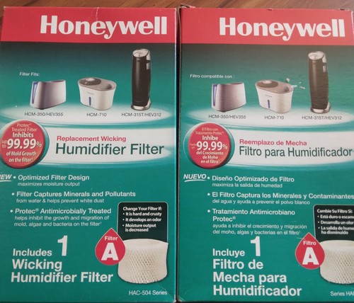 Honeywell Humidifier Replacement Filters A - Model HAC-504 New in Box Lot Of 2