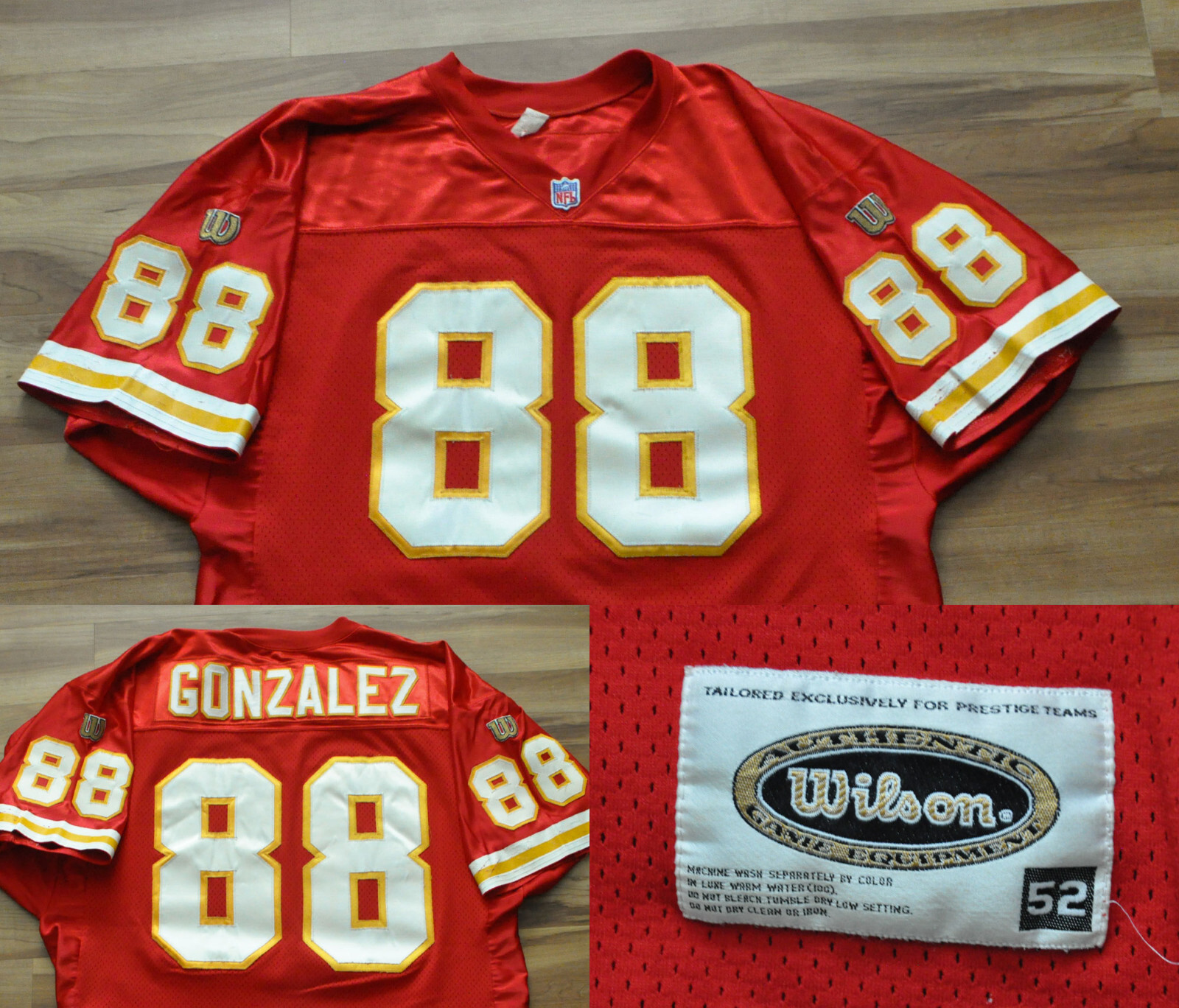 Tony Gonzalez Kansas City Chiefs Wilson Jersey Authentic Red Sewn NFL Men 52 XL eBay