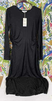 MNG Mango Long Sleeved Midi Dress - Women's U.S. Size 8 (Large) NWT Black