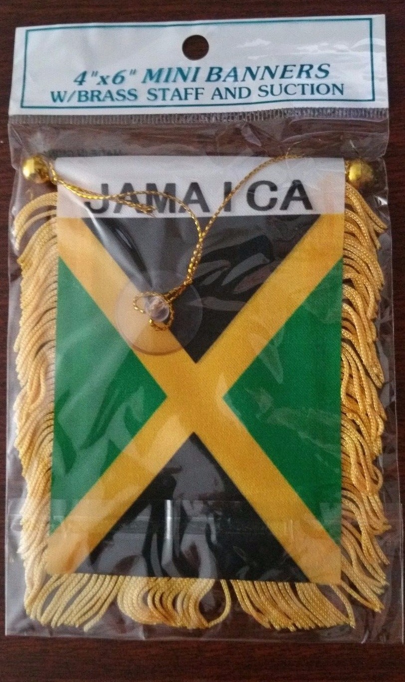 Dominica MINI BANNER FLAG CAR /& HOME WINDOW MIRROR HANGING 2 SIDED