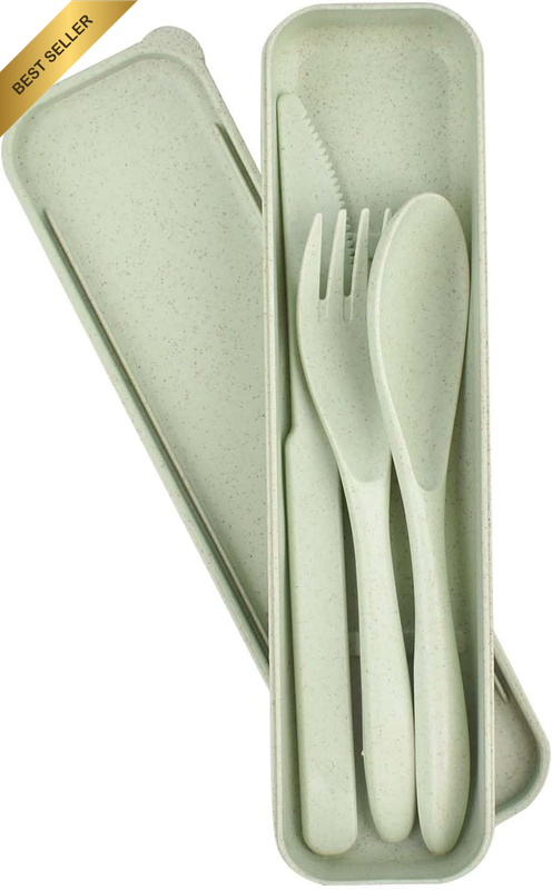 Reusable Utensils Set with Case, Plastic Travel Cutlery Set, Portable Camping Fo