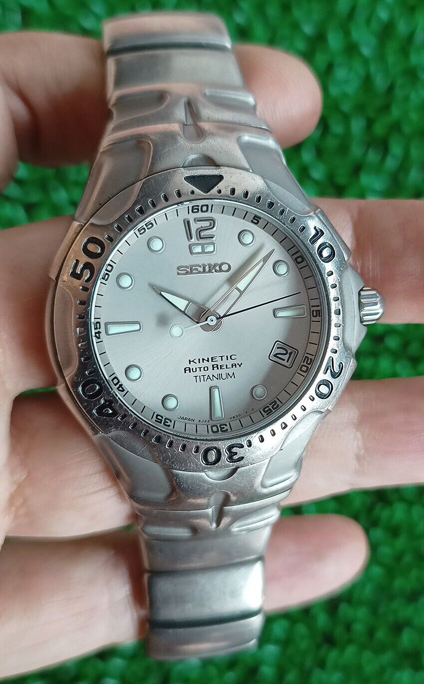 RARE SEIKO KINETIC AUTO RELAY 5J22-0B80 JAPAN TITANIUM WATCH RARE SEIKO KINETIC AUTO RELAY 5J22-0B80 JAPAN TITANIUM WATCH