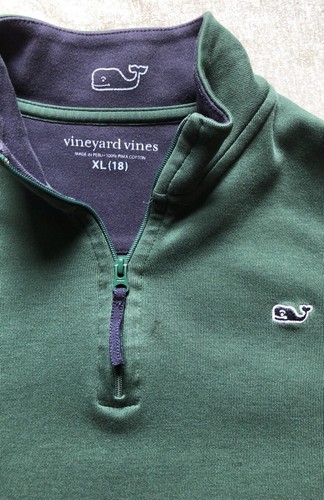 Boys ?? Vineyard Vines ?? 1/4 Zip Pullover Blue XL Size 18 $85.00 Retail