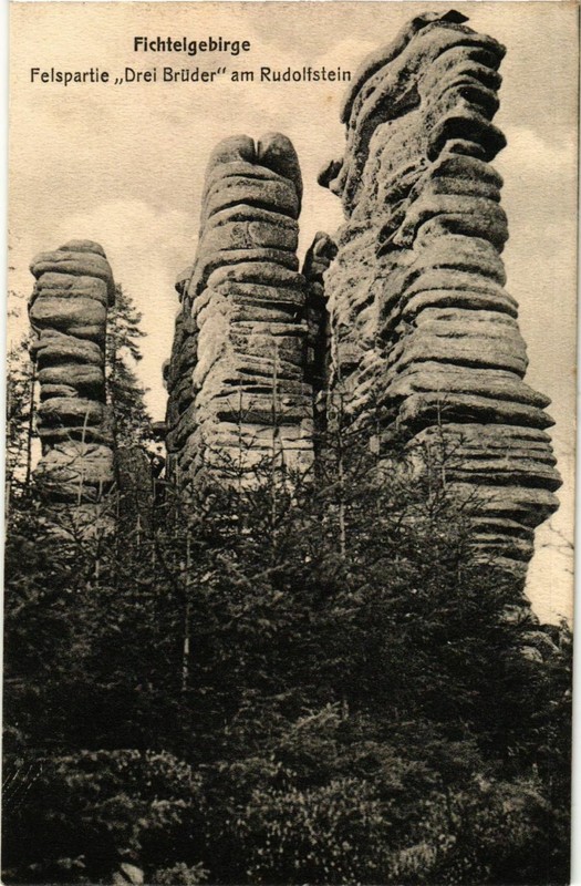 Cpa Ak Fichtelgebirge - Felspartie Drei Bruder Am Rudolfstein Germany (964679)