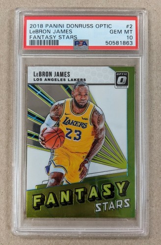 2018-19 DONRUSS OPTIC FANTASY STARS #2 LEBRON JAMES PSA 10 GEM