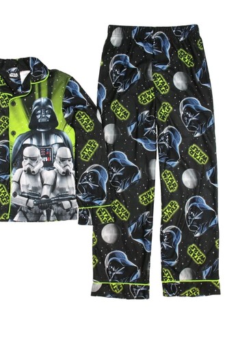 AME Star Wars Boy's Darth Vader, Stormtrooper Flannel Coat Pajama Set 10/12 NWT