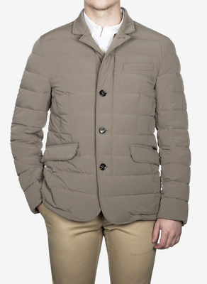 Pre-owned Moorer Men Zayn Quilted Coat 18b 227 In Nut