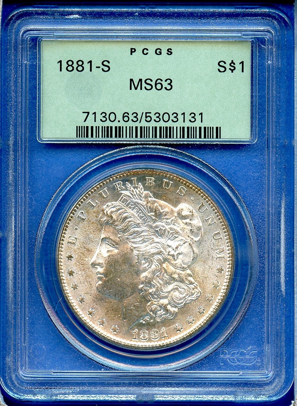 1881 S PCGS MS63 Morgan Silver Dollar $1 US Mint Coin 1881-S