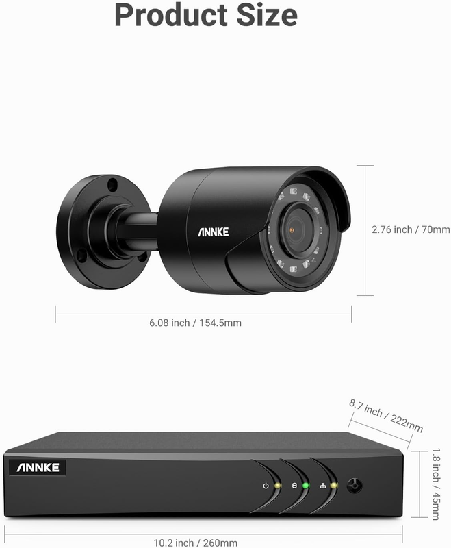 3K Lite Security Camera System Outdoor with AI Human/Vehicle Detection, 8CH H.26