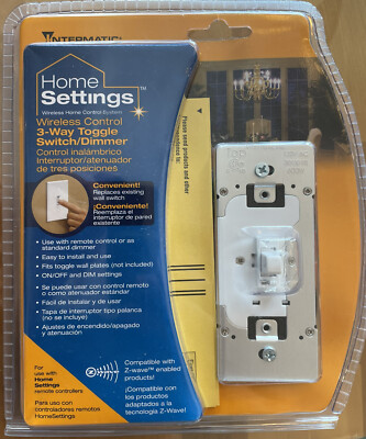 Intermatic Home Settings Z-Wave 3-Way or 1-Pole Toggle Dimmer Switch HA20C White
