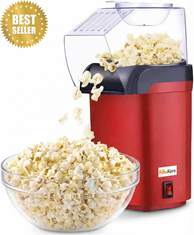 Hotsale Classic Red Hot Air Popcorn Popper-1200W Rapid Heating Popcorn Maker-No