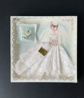 Vintage 1950s Bridal Set Something Blue Lace Hanky Blue Sachet Treasure Masters