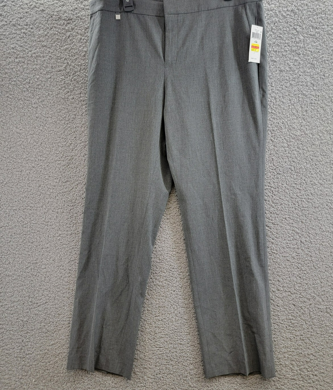 Lauren Ralph Lauren Plus Size Straight Leg Pants Women's 14W Gray Heather Zip - Picture 2 of 18