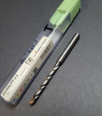 1 New WALTER TITEX Carbide 4.3mm Drill Oil Coolant Through Fed 140° Machinist