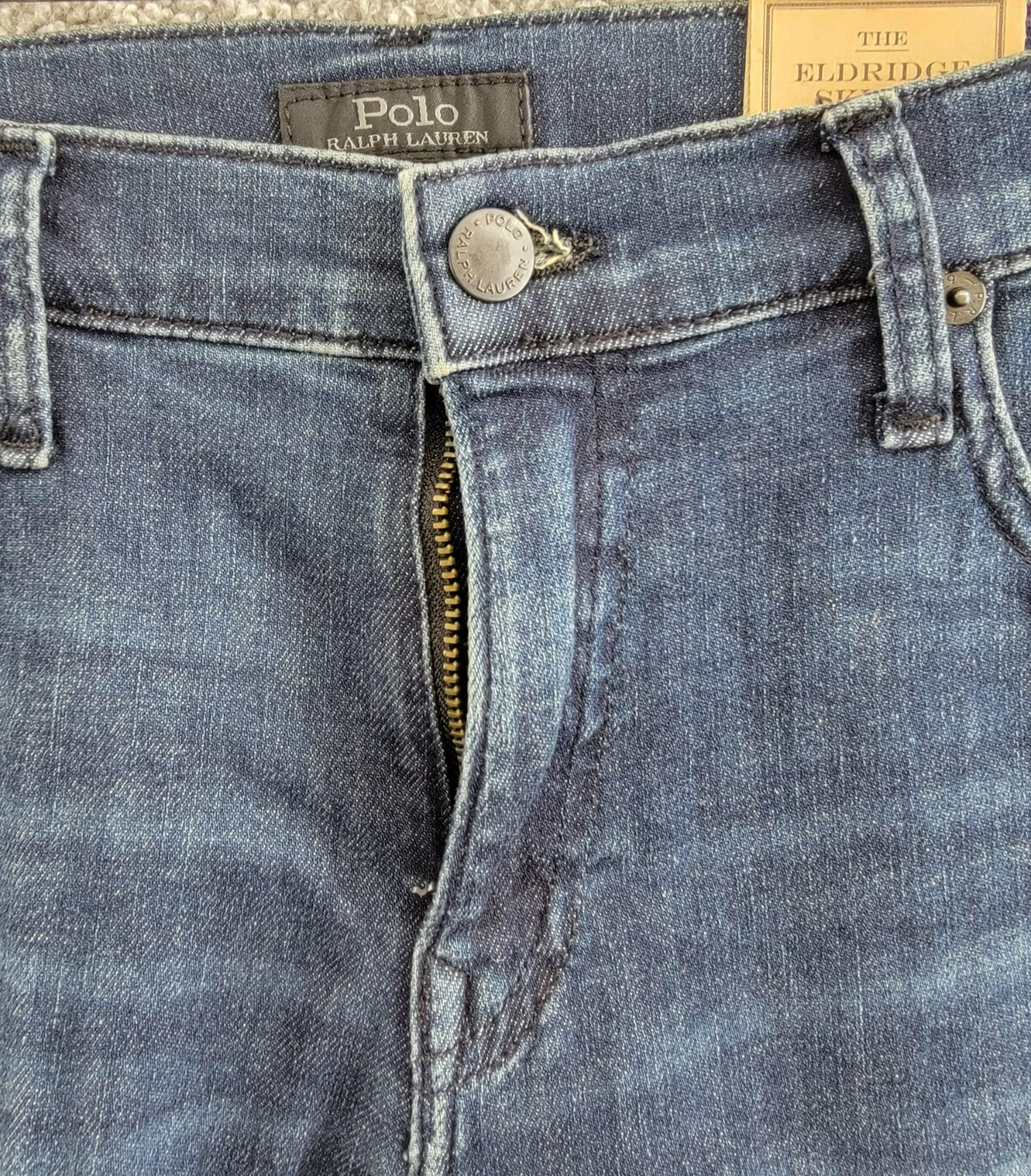 Polo Ralph Lauren Eldridge Skinny-Fit Jeans Big Boys 18 Blue Denim Button Zip - Picture 10 of 17