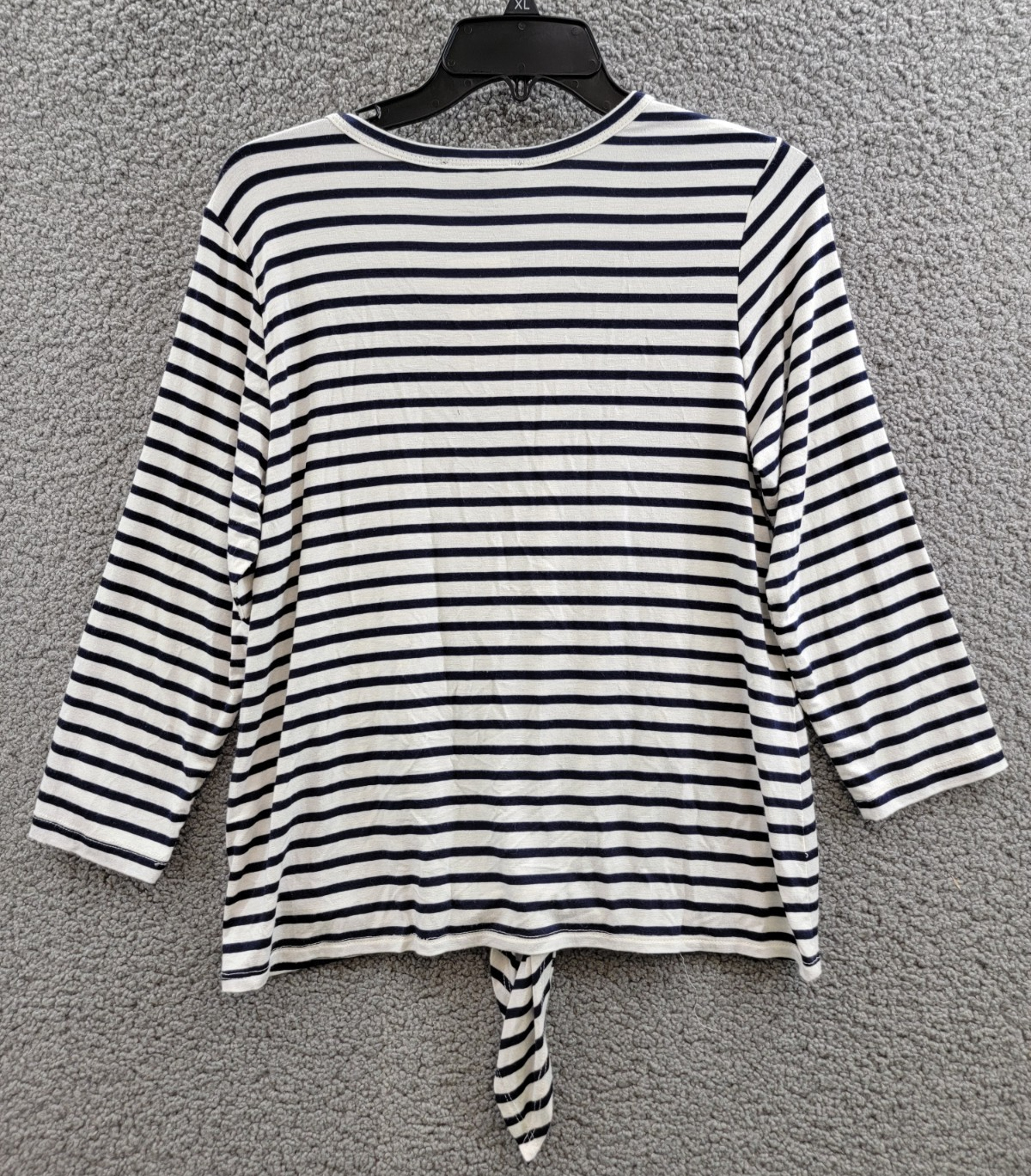 Karen Kane Stripe Tie Front Top Women's Small Navy/White Crewneck Pullover Style - Picture 12 of 17