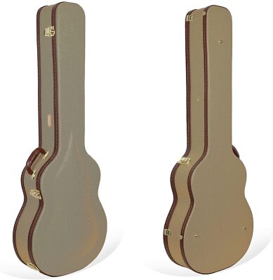 Crossrock Acoustic Bass Guitar Case, Vinyl Leatherette With a Semi-Vintage Look