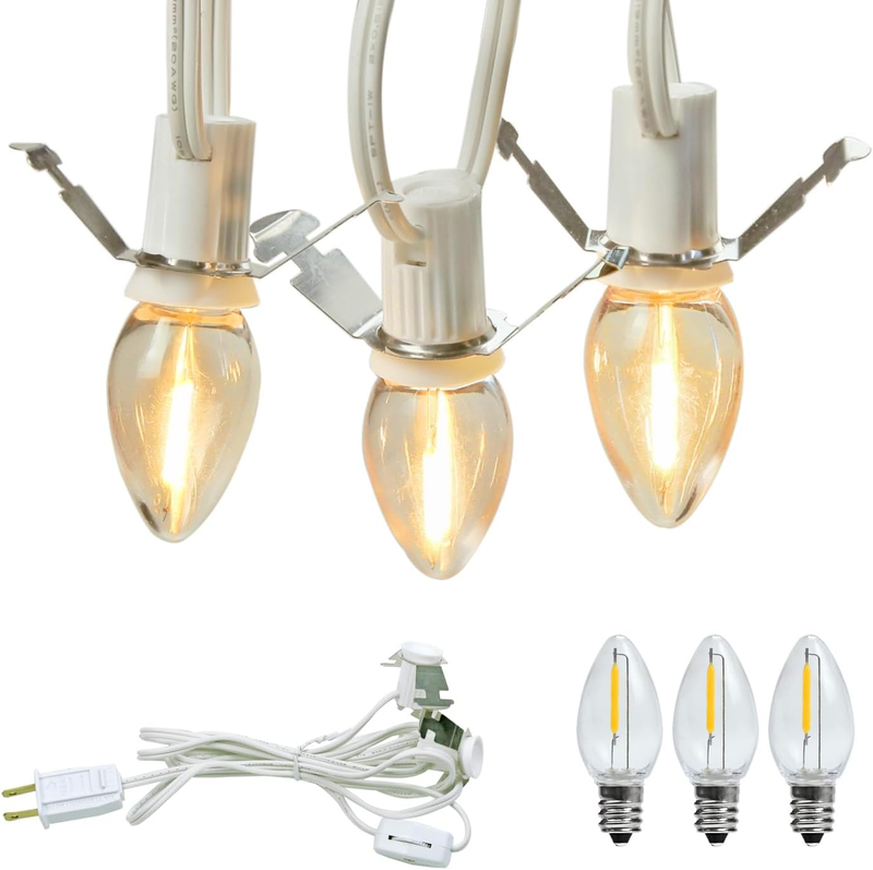 Candelabra Base E12 Socket White Cord Wit