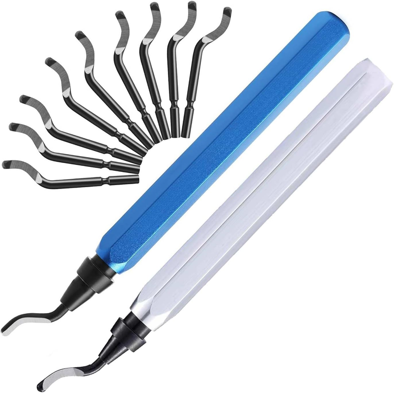 2 Pcs Deburring Tool +10 Pcs BS1010 High Speed Steel Blades for Metal Resin PVC