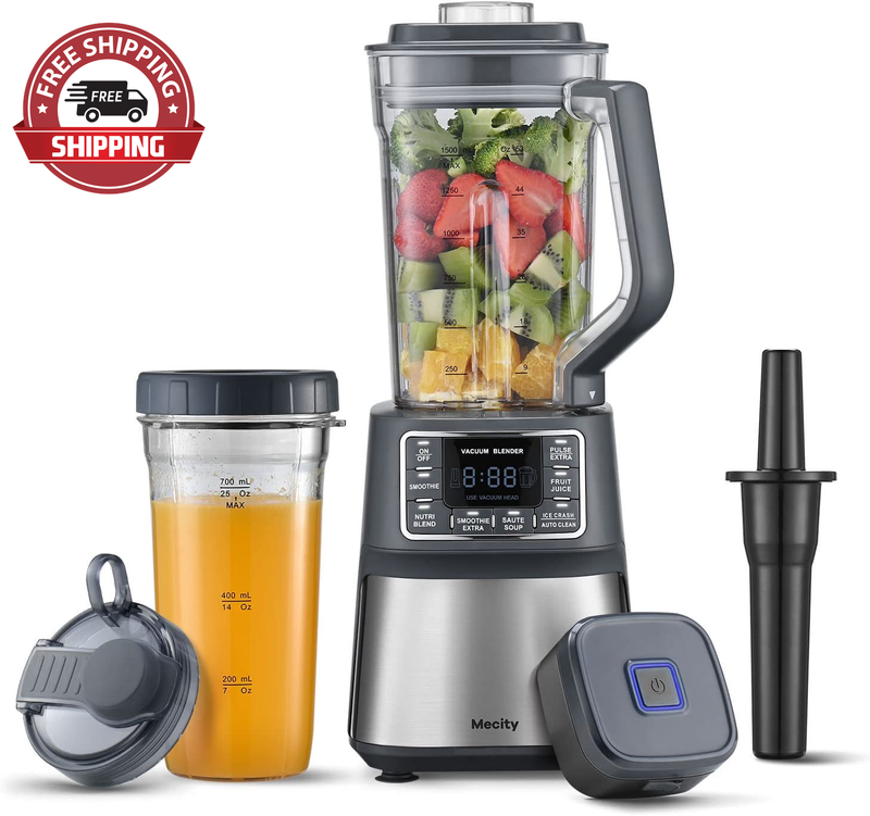 Professional Kitchen Blender with Vacuum Pump, Sport Bottle,