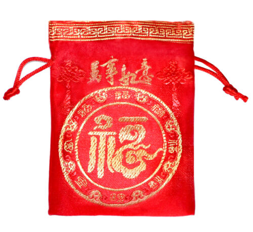10 PC China Style Lucky Money Pouches, Chinese Good Luck Fortune Red Gift Bags