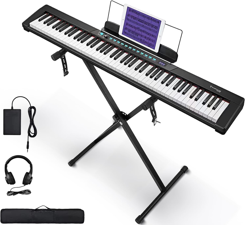 Semi-Weighted Piano Keyboard 88 Keys with Stand Sustain Pedal Carrying Case