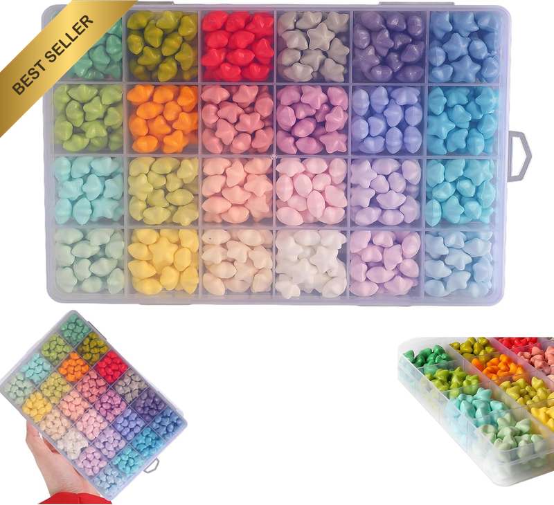 Star Shape Wax Seal Beads,Assorted Star Wax Beads Quick Dry Crafting Set,Lucky S
