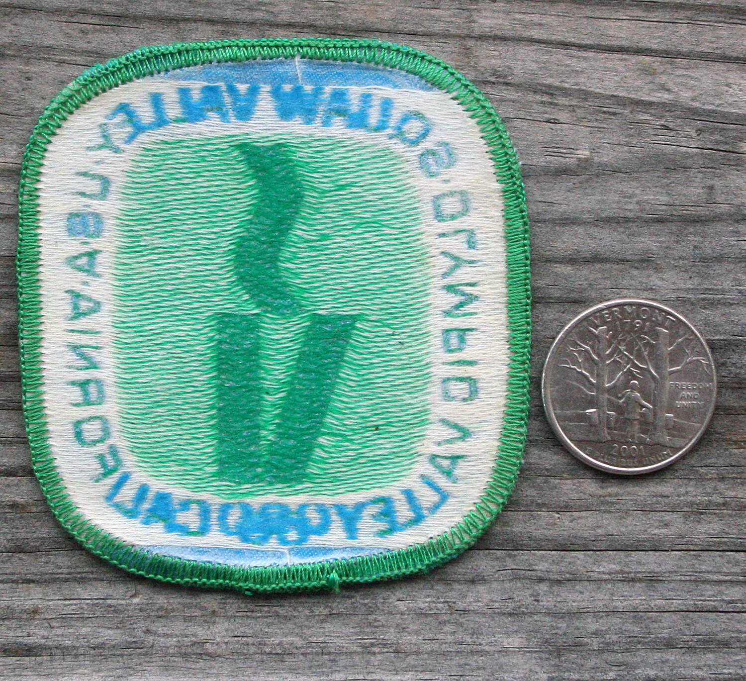 SQUAW VALLEY Vintage Ski Patch Skiing Travel CA Lake TAHOE Olympics Green SV