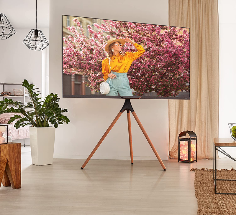 Easel TV Stand with Tripod Base for 47-70 Inch LED LCD OLED Flat Screens, Height