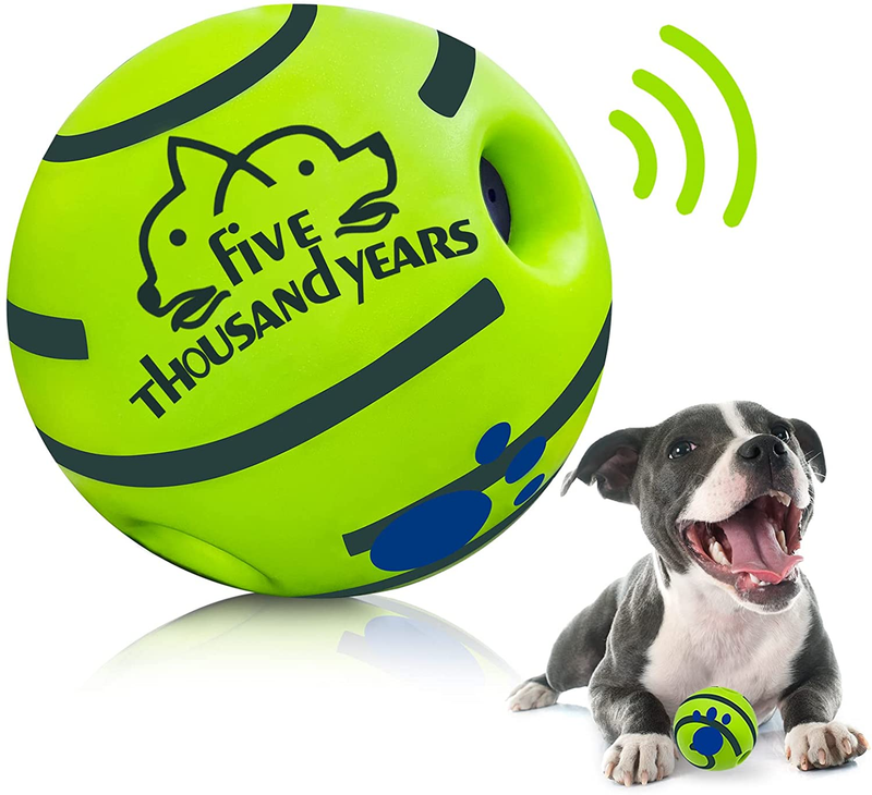 Wobble Giggle Interactive Dog Toys Ball, Squeaky Durable Wag Chewing Ball