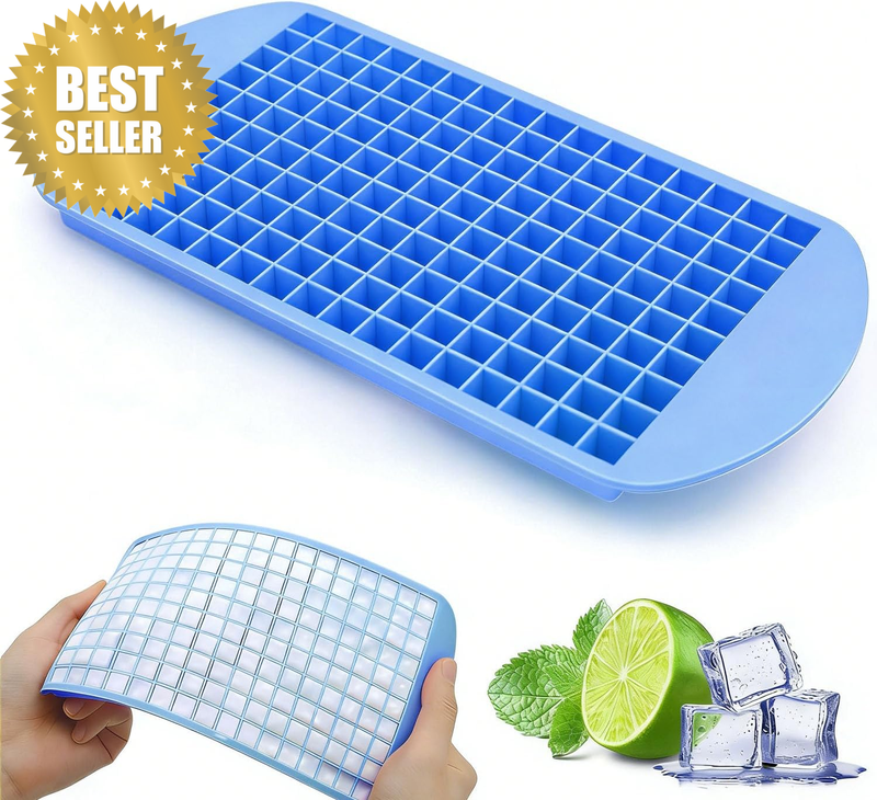 Silicone Ice Cube Tray,160 Mini Crushed Ice Cube Molds Easy Release Small Ice Cu