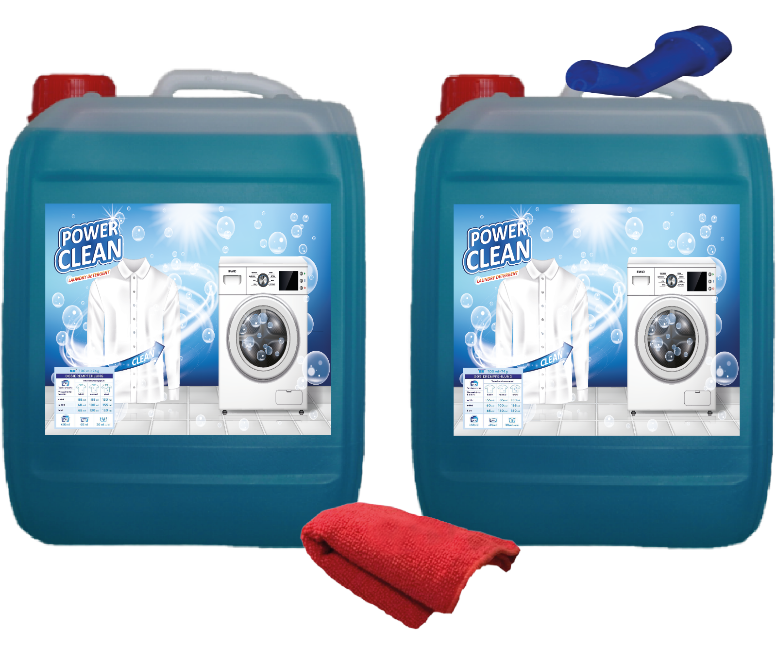Flüssigwaschmittel POWERCLEAN blau 20L wie Gel Waschpulver Waschmittel +A+Tuch