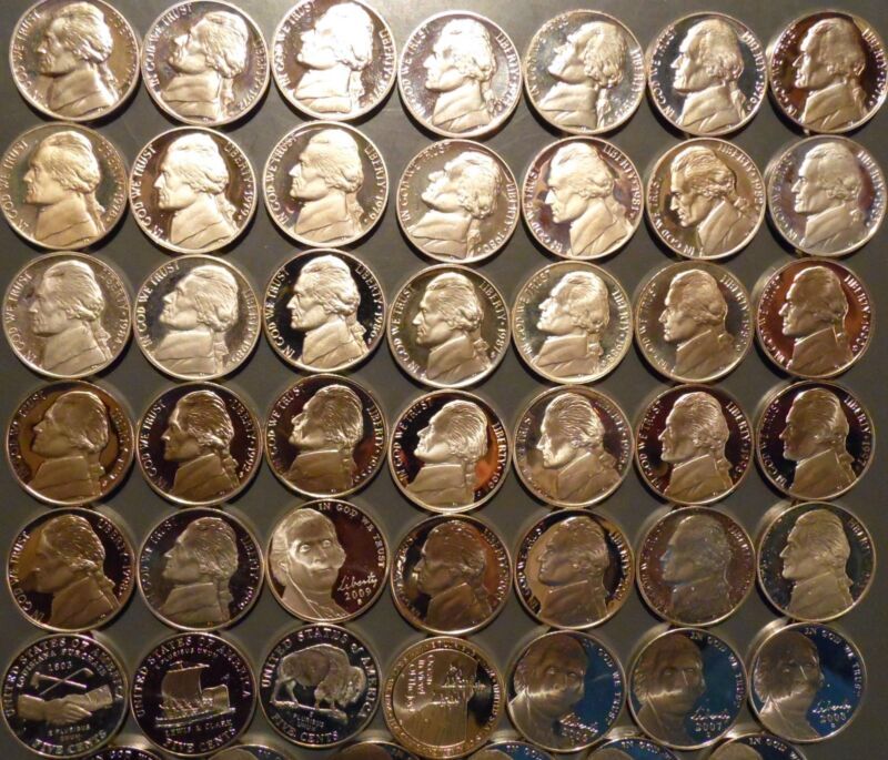 1968-s Thru 2023-s Jefferson Nickel Gem Proof 59 Coin Complete Date Set Run