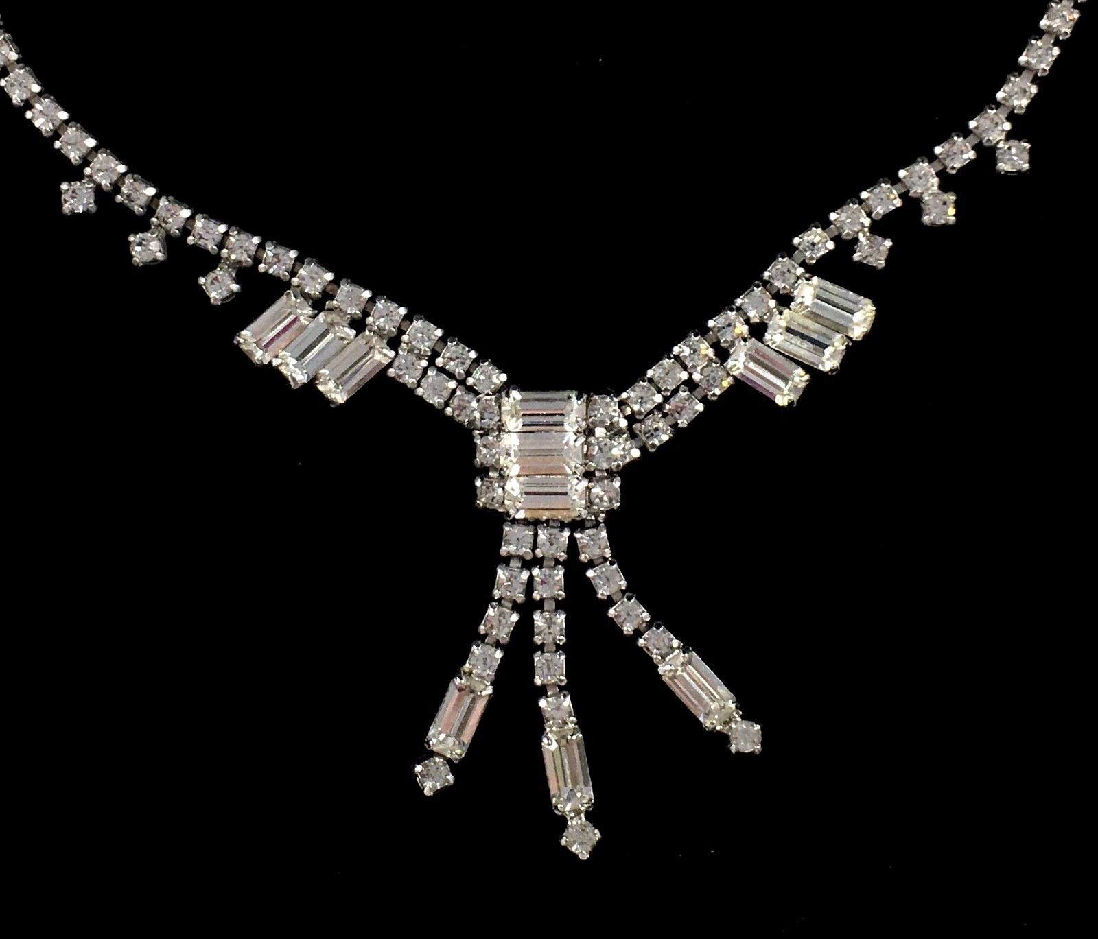 Kramer Art Deco Statement Necklace Choker Party Bride Bridal Wedding Vtg Gift