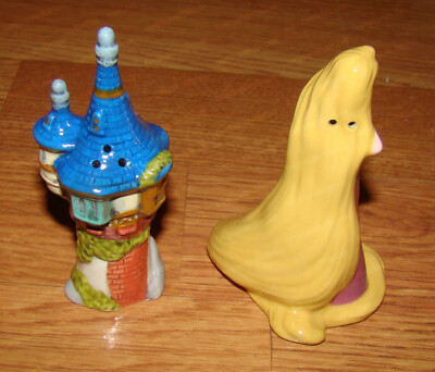 Rapunzel and Tower Salt Pepper Shakers - Department 56, Disney Cermics 6003746