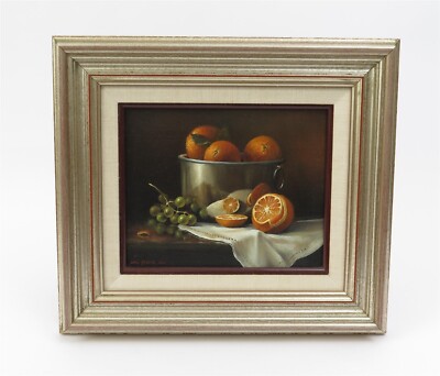 1987 Framed John Yerger ( American 1935-2017) Still Life Oranges 16.25'' x 14.25''