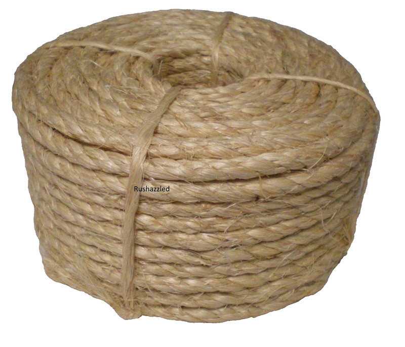 1/4" X 100 Feet Sisal Rope CAT SCRATCHING POST Claw Control Toy Crafts Pet  Cord