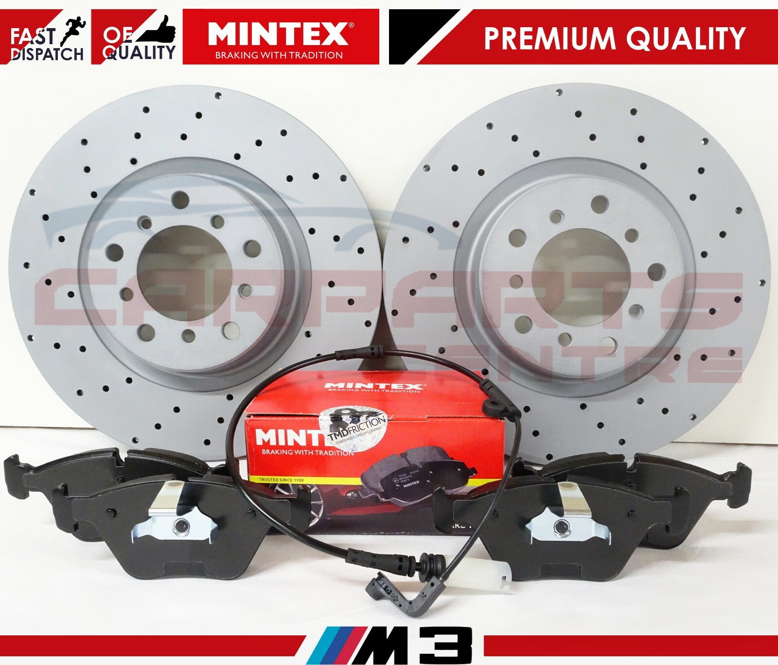 FOR BMW M3 E46 3.2 FRONT REAR SPORT DRILLED BRAKE DISCS MINTEX PADS