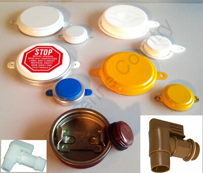 6 Pak 2" & 3/4" TITE SEAL Drum CLOSURES Steel Bung Cap Plug 55 Gallon