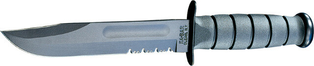 Ka-Bar USA Fighting Knife  KA1212 12" overall. 7" partially serrated black