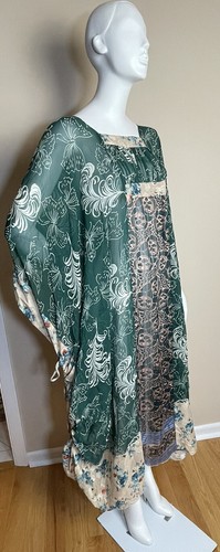 Pre-owned Free People Anna Sui X  Upcycled Kaftan Kimono Size S/m Made In Usa $708 In Teal Multi