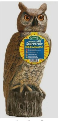 Dalen 18'' SOLAR SOL-R OWL Head Moves Scarecrow Decoy Repels Birds Rodent SRHO-4