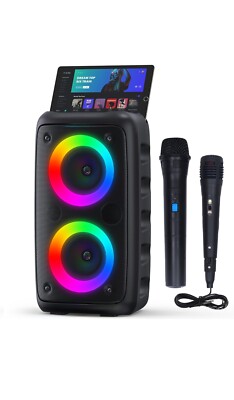 Karaoke Machine for Adults and Kids,Portable Bluetooth Speaker with 1 Wireless M